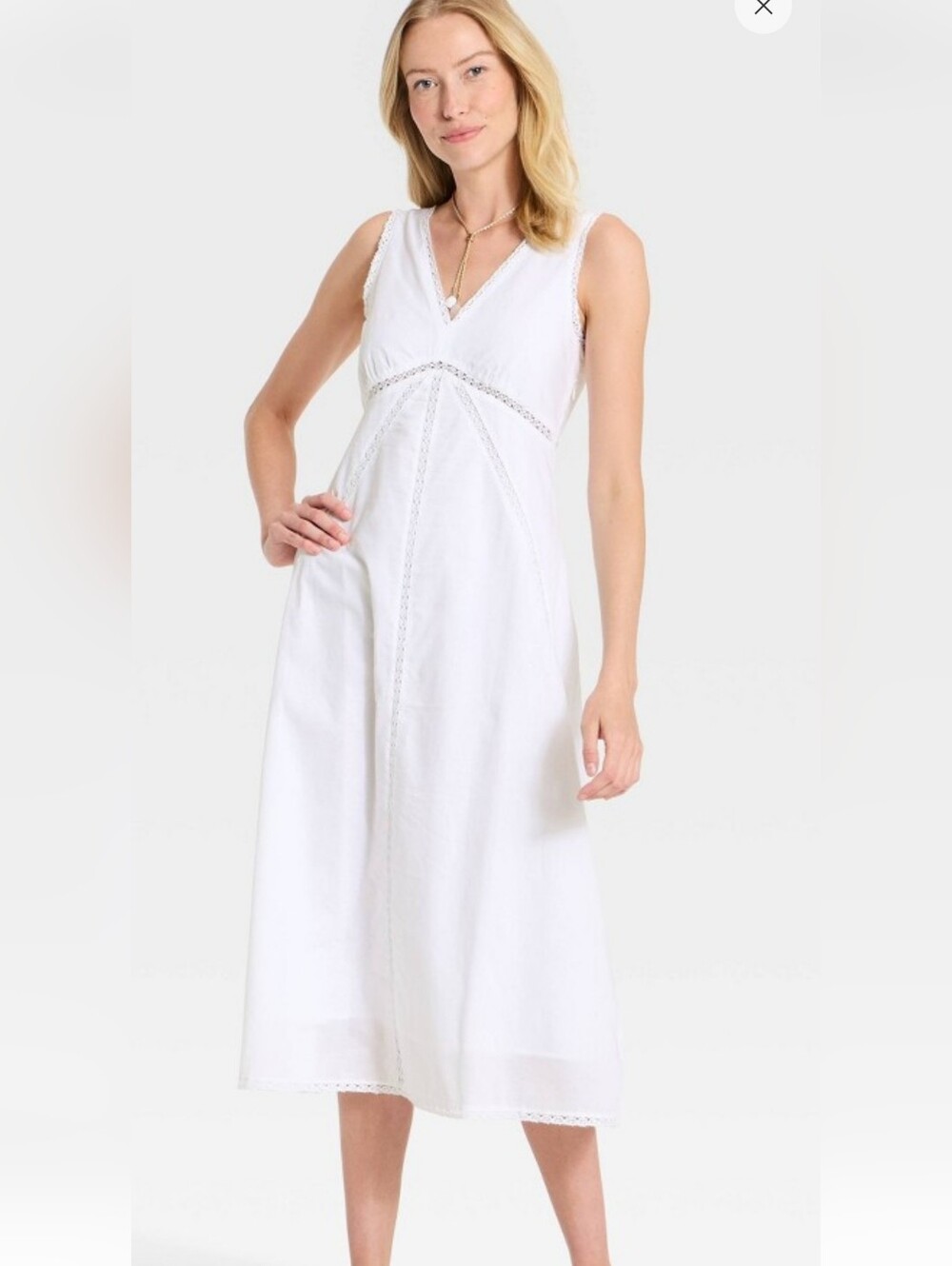 NWT Universal Threads Woven Midi Slip White Dress- XS